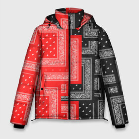 Мужская зимняя куртка 3D с принтом 3D Бандана v red-black в Тюмени, верх — 100% полиэстер; подкладка — 100% полиэстер; утеплитель — 100% полиэстер | длина ниже бедра, свободный силуэт Оверсайз. Есть воротник-стойка, отстегивающийся капюшон и ветрозащитная планка. 

Боковые карманы с листочкой на кнопках и внутренний карман на молнии. | fashiom | fire | game | hip hop | rap | street style | top | игра | мода | огонь | рэп | топ | уличный стиль | хип хоп