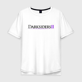 Мужская футболка хлопок Oversize с принтом Darksiders 2 Logo (Z) в Тюмени, 100% хлопок | свободный крой, круглый ворот, “спинка” длиннее передней части | Тематика изображения на принте: azrael | darksiders | darksiders 2 | darksiders 3 | griever | silitha | tiamat | ulthane | vulgrim | wrath of war | всадник апокалипсиса | гнев войны | обугленный совет | руина | ультэйн | чёрный молот