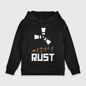 Детское худи Oversize хлопок с принтом RUST в Тюмени, френч-терри — 70% хлопок, 30% полиэстер. Мягкий теплый начес внутри —100% хлопок | боковые карманы, эластичные манжеты и нижняя кромка, капюшон на магнитной кнопке | action | game | rust | zombie | апокалипсис. | выживание | зомби | игра | лес | радиация | раст