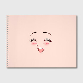 Альбом для рисования с принтом Сonfused anime face в Тюмени, 100% бумага
 | матовая бумага, плотность 200 мг. | angry | anime | art | big | eyes | face | girl | kawaii | manga | style | аниме | арт | глаза | девушка | кавай | лицо | манга | смущенная