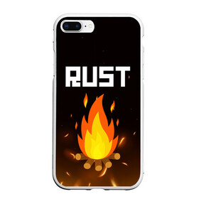 Чехол для iPhone 7Plus/8 Plus матовый с принтом RUST в Тюмени, Силикон | Область печати: задняя сторона чехла, без боковых панелей | action | game | rust | zombie | апокалипсис. | выживание | зомби | игра | лес | радиация | раст