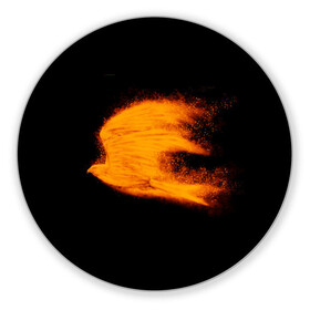 Коврик для мышки круглый с принтом Огненная птица в Тюмени, резина и полиэстер | круглая форма, изображение наносится на всю лицевую часть | Тематика изображения на принте: мечта | огненная птица | огонь | орел | полет | птица | сокол | стремление | фантазия | феникс