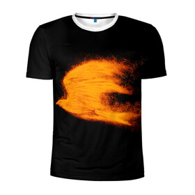 Мужская футболка 3D спортивная с принтом Огненная птица в Тюмени, 100% полиэстер с улучшенными характеристиками | приталенный силуэт, круглая горловина, широкие плечи, сужается к линии бедра | мечта | огненная птица | огонь | орел | полет | птица | сокол | стремление | фантазия | феникс