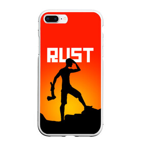 Чехол для iPhone 7Plus/8 Plus матовый с принтом RUST в Тюмени, Силикон | Область печати: задняя сторона чехла, без боковых панелей | action | game | rust | zombie | апокалипсис. | выживание | зомби | игра | лес | радиация | раст