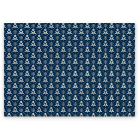 Поздравительная открытка с принтом Ёлочки в Тюмени, 100% бумага | плотность бумаги 280 г/м2, матовая, на обратной стороне линовка и место для марки
 | merry christmas | алатырь | бабушкин свитер | ёлка | новый год | орнамент | подарок | рождество | свитер | свитер с оленями | северные узоры | сердечки | снежинки