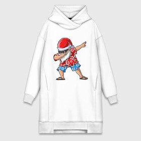 Платье-худи хлопок с принтом Santa Dab в Тюмени,  |  | art | christmas | dab | grandfather | new year | old man | santa | santa claus | арт | дед | новый год | рождество | санта | санта клаус | старик