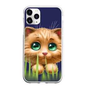 Чехол для iPhone 11 Pro Max матовый с принтом зелёная трава в Тюмени, Силикон |  | Тематика изображения на принте: глазки | животные | котёнок | рыжий