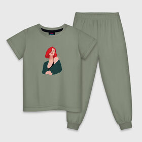 Детская пижама хлопок с принтом принт Алена Швец в Тюмени, 100% хлопок |  брюки и футболка прямого кроя, без карманов, на брюках мягкая резинка на поясе и по низу штанин
 | алёнашвец | девушка | музыка | певица | фан арт | цифровой рисунок