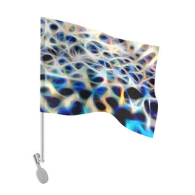 Флаг для автомобиля с принтом Фрактальная паутина в Тюмени, 100% полиэстер | Размер: 30*21 см | Тематика изображения на принте: абстракция | космос | неон | фантастика | фрактал