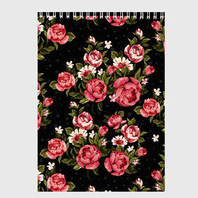 Скетчбук с принтом Розы в Тюмени, 100% бумага
 | 48 листов, плотность листов — 100 г/м2, плотность картонной обложки — 250 г/м2. Листы скреплены сверху удобной пружинной спиралью | природа | растения | розы | цветы