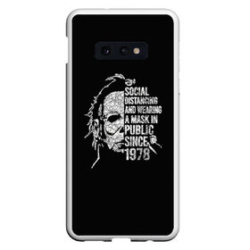 Чехол для Samsung S10E с принтом Michael Myers в Тюмени, Силикон | Область печати: задняя сторона чехла, без боковых панелей | Тематика изображения на принте: 666 | alien | astral | demon | ghost | halloween | hellraiser | horror | michael | monster | myers | астрал | восставший из ада | демон | майерс | майкл | монстр | призрак | ужасы | хоррор