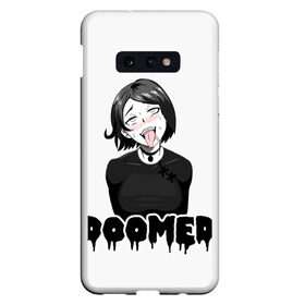 Чехол для Samsung S10E с принтом Doomer girl в Тюмени, Силикон | Область печати: задняя сторона чехла, без боковых панелей | Тематика изображения на принте: ahegao | boomer | boy | chad | doomer | girl | i know | irony | jacques | post | stonks | zoomer | ахегао | ахэгао | бумер | девушка | думер | жак | зумер | ирония | мем | мемы | парень | пост | постирония | стонкс | тандеркок | фр