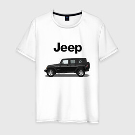 Мужская футболка хлопок с принтом Jeep Wrangler в Тюмени, 100% хлопок | прямой крой, круглый вырез горловины, длина до линии бедер, слегка спущенное плечо. | america | avto | car | v8 | машина | скорость