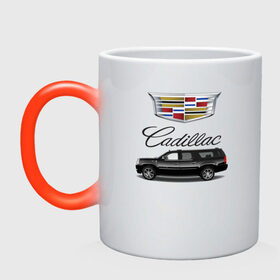 Кружка хамелеон с принтом Cadillac в Тюмени, керамика | меняет цвет при нагревании, емкость 330 мл | america | avto | cadillac | car | v8 | машина | скорость