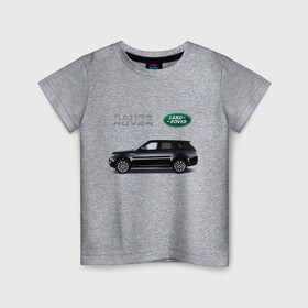 Детская футболка хлопок с принтом Land Rover в Тюмени, 100% хлопок | круглый вырез горловины, полуприлегающий силуэт, длина до линии бедер | america | avto | cadillac | car | v8 | машина | скорость