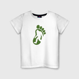 Детская футболка хлопок с принтом Етти в Тюмени, 100% хлопок | круглый вырез горловины, полуприлегающий силуэт, длина до линии бедер | бигфут | етти | след | снежный человек