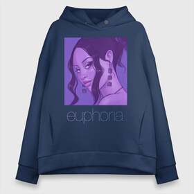 Женское худи Oversize хлопок с принтом сериал Euphoria_Медди в Тюмени, френч-терри — 70% хлопок, 30% полиэстер. Мягкий теплый начес внутри —100% хлопок | боковые карманы, эластичные манжеты и нижняя кромка, капюшон на магнитной кнопке | Тематика изображения на принте: zendaya | зендея | ру беннетт | сериал euphoria | эйфория