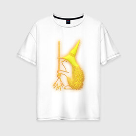 Женская футболка хлопок Oversize с принтом Золотой ежик в Тюмени, 100% хлопок | свободный крой, круглый ворот, спущенный рукав, длина до линии бедер
 | дикие звери | еж | ежата | ежик | ежиха | животные | золото | лесные животные