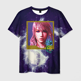 Мужская футболка 3D с принтом Final Fantasy в Тюмени, 100% полиэфир | прямой крой, круглый вырез горловины, длина до линии бедер | Тематика изображения на принте: girl | hieroglyph | portrait | девушка | иероглиф | портрет