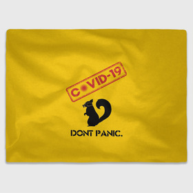 Плед 3D с принтом Dont Panic (covid-19) в Тюмени, 100% полиэстер | закругленные углы, все края обработаны. Ткань не мнется и не растягивается | 19 | covid | covid 19 | dont | home | ncov | panic | stay | антивирус | антикоронавирус | без | белка | вирус | дома | ковид | корона | коронавирус | мой | оставайся | паники | руки | сиди