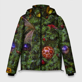 Мужская зимняя куртка 3D с принтом Новогодняя Ёлка в Тюмени, верх — 100% полиэстер; подкладка — 100% полиэстер; утеплитель — 100% полиэстер | длина ниже бедра, свободный силуэт Оверсайз. Есть воротник-стойка, отстегивающийся капюшон и ветрозащитная планка. 

Боковые карманы с листочкой на кнопках и внутренний карман на молнии. | 2021 | 21 | 2k21 | 2к21 | chrystmas | marry | new | santa | snow | xmas | year | гирлянда | гирлянды | год | годом | елка | елки | ёлочка | клаус | лес | мороз | настроение | новогоднее | новогоднему | новый | новым | по | рождество | с