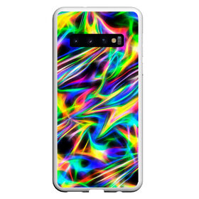 Чехол для Samsung Galaxy S10 с принтом Космическая хризонтема в Тюмени, Силикон | Область печати: задняя сторона чехла, без боковых панелей | блеск | вселенная | голография | космос | неон | новый год | праздник | фантастика | фейерверк