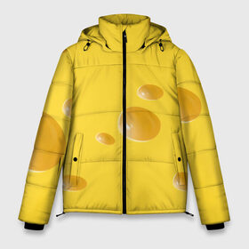Мужская зимняя куртка 3D с принтом Реалистичный желтый сыр в Тюмени, верх — 100% полиэстер; подкладка — 100% полиэстер; утеплитель — 100% полиэстер | длина ниже бедра, свободный силуэт Оверсайз. Есть воротник-стойка, отстегивающийся капюшон и ветрозащитная планка. 

Боковые карманы с листочкой на кнопках и внутренний карман на молнии. | Тематика изображения на принте: еда | желтый | крыса | мышиный | мышь | прикольная | сыр | сырный | узор | фастфуд