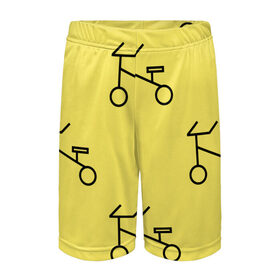 Детские спортивные шорты 3D с принтом Велосипеды на желтом в Тюмени,  100% полиэстер
 | пояс оформлен широкой мягкой резинкой, ткань тянется
 | Тематика изображения на принте: велик | велосипед | велоспрот | желтый | кататься | летний | паттерн | покатушки | спорт | узор