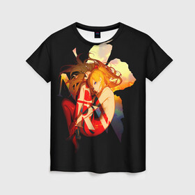 Женская футболка 3D с принтом Аска Евангелион Nerv в Тюмени, 100% полиэфир ( синтетическое хлопкоподобное полотно) | прямой крой, круглый вырез горловины, длина до линии бедер | anime | aska | eva | evangelion | girl | lengley | misato | nerv | rebuild of evangelion | аниме | аска | аска лэнгли | аска лэнгли сорью | ева | евангелион | евонгелион | ленгли | лэнгли | мисато | нерв | с аской | с евангелио
