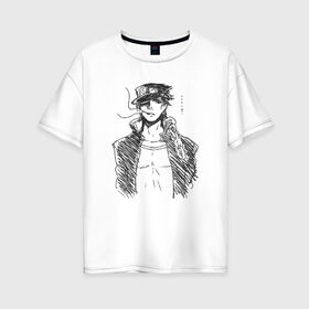 Женская футболка хлопок Oversize с принтом JoJo в Тюмени, 100% хлопок | свободный крой, круглый ворот, спущенный рукав, длина до линии бедер
 | 
