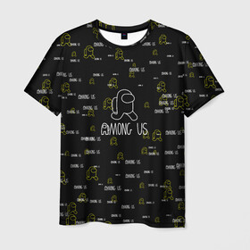 Мужская футболка 3D с принтом AMONG US / АМОНГ АС в Тюмени, 100% полиэфир | прямой крой, круглый вырез горловины, длина до линии бедер | impostor | амонг ас | амунг ас | игра | импостер | космонавт | персонаж | текстура | узор