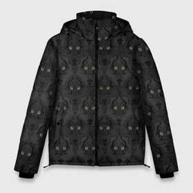 Мужская зимняя куртка 3D с принтом Ночные наблюдатели в Тюмени, верх — 100% полиэстер; подкладка — 100% полиэстер; утеплитель — 100% полиэстер | длина ниже бедра, свободный силуэт Оверсайз. Есть воротник-стойка, отстегивающийся капюшон и ветрозащитная планка. 

Боковые карманы с листочкой на кнопках и внутренний карман на молнии. | арт | глаз | глаза | гот | готический | готический рисунок | готическое | монстр | монстры | рисунок | череп