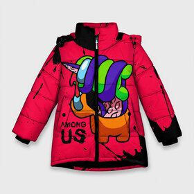Зимняя куртка для девочек 3D с принтом AMONG US - ORANGE & GREEN в Тюмени, ткань верха — 100% полиэстер; подклад — 100% полиэстер, утеплитель — 100% полиэстер. | длина ниже бедра, удлиненная спинка, воротник стойка и отстегивающийся капюшон. Есть боковые карманы с листочкой на кнопках, утяжки по низу изделия и внутренний карман на молнии. 

Предусмотрены светоотражающий принт на спинке, радужный светоотражающий элемент на пуллере молнии и на резинке для утяжки. | among | among us | amongus | crewmate | game | games | imposter | impostor | logo | monster | sabotage | shhh | амонг | амонг ас | амонгас | игра | игры | импостер | космос | крюмейт | лого | логотип | логотипы | монстр | саботаж | символ | сим