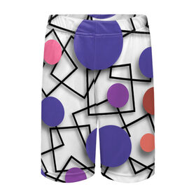 Детские спортивные шорты 3D с принтом Геометрический узор в Тюмени,  100% полиэстер
 | пояс оформлен широкой мягкой резинкой, ткань тянется
 | Тематика изображения на принте: 3д эффект | графика | квадраты | объемные фигуры | разноцветные круги