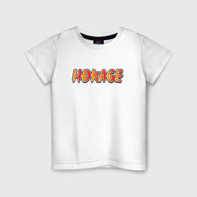 Детская футболка хлопок с принтом HOKAGE в Тюмени, 100% хлопок | круглый вырез горловины, полуприлегающий силуэт, длина до линии бедер | Тематика изображения на принте: 