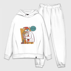 Мужской костюм хлопок OVERSIZE с принтом Санта ученый в Тюмени,  |  | christmas | drawing | formula | gifts | new year | santa | santa claus | scientist | новый год | подарки | рисунок | рождество | санта | санта клаус | ученый | формула