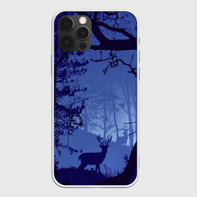 Чехол для iPhone 12 Pro с принтом ЛЕС в Тюмени, силикон | область печати: задняя сторона чехла, без боковых панелей | закат | лес | ночной лес | олень | природа | туман