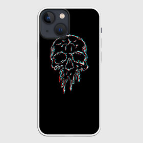 Чехол для iPhone 13 mini с принтом Skull /Glitch/ в Тюмени,  |  | bone | glitch | graffite | neon | skull | глитч | голова | граффити | кости | кость | неон | полосы | рисунок | человек | череп