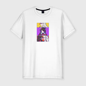 Мужская футболка хлопок Slim с принтом Genshin Impact в Тюмени, 92% хлопок, 8% лайкра | приталенный силуэт, круглый вырез ворота, длина до линии бедра, короткий рукав | genshin impact | девушки | милота | персонажи | рисунок