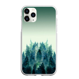 Чехол для iPhone 11 Pro матовый с принтом акварельный лес градиент в Тюмени, Силикон |  | Тематика изображения на принте: акварель | горы | деревья | дымка | ели | лес | нрадиент | олень | отражение | природа | рисунок | силуэты