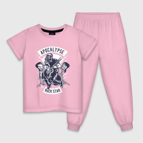 Детская пижама хлопок с принтом Рок-Звезда Апокалипсиса в Тюмени, 100% хлопок |  брюки и футболка прямого кроя, без карманов, на брюках мягкая резинка на поясе и по низу штанин
 | 