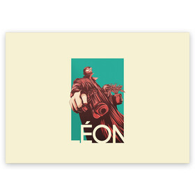 Поздравительная открытка с принтом Жан Рено в Тюмени, 100% бумага | плотность бумаги 280 г/м2, матовая, на обратной стороне линовка и место для марки
 | film | jean reno | leon | move | жан рено | кино | леон | фильм