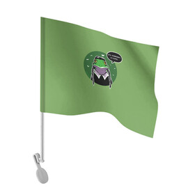 Флаг для автомобиля с принтом Среда, чуваки в Тюмени, 100% полиэстер | Размер: 30*21 см | арт | жаба | животные | картинка | лягушка | рисунок | семейка аддамс | среда | чувак