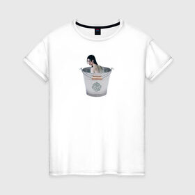 Женская футболка хлопок с принтом Лань Чжань в ведерке в Тюмени, 100% хлопок | прямой крой, круглый вырез горловины, длина до линии бедер, слегка спущенное плечо | ванцзи | ведро | гусу | магистр дьявольского культа | неукротимый | юмор