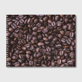 Альбом для рисования с принтом Кофейные зёрна в Тюмени, 100% бумага
 | матовая бумага, плотность 200 мг. | Тематика изображения на принте: абстрактные | абстрактный | абстракция | еда | зёрна | зерно | кофе | кофеёк | кофейные | напитки | напиток | питьё