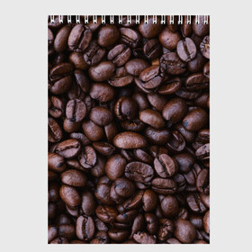 Скетчбук с принтом Кофейные зёрна в Тюмени, 100% бумага
 | 48 листов, плотность листов — 100 г/м2, плотность картонной обложки — 250 г/м2. Листы скреплены сверху удобной пружинной спиралью | абстрактные | абстрактный | абстракция | еда | зёрна | зерно | кофе | кофеёк | кофейные | напитки | напиток | питьё