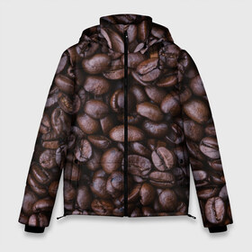 Мужская зимняя куртка 3D с принтом Кофейные зёрна в Тюмени, верх — 100% полиэстер; подкладка — 100% полиэстер; утеплитель — 100% полиэстер | длина ниже бедра, свободный силуэт Оверсайз. Есть воротник-стойка, отстегивающийся капюшон и ветрозащитная планка. 

Боковые карманы с листочкой на кнопках и внутренний карман на молнии. | абстрактные | абстрактный | абстракция | еда | зёрна | зерно | кофе | кофеёк | кофейные | напитки | напиток | питьё