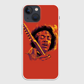 Чехол для iPhone 13 mini с принтом Джимми Хендрикс в Тюмени,  |  | guitar | jimi hendrix | metall | music | rock | альтернатива | гитара | гитарист | гранж | джимми хендрикс | метал | музло | музыка | рок