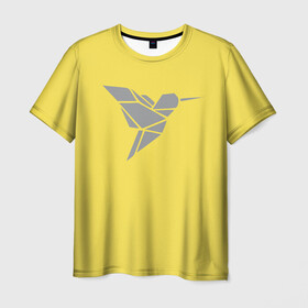 Мужская футболка 3D с принтом Колибри pantone 2021 в Тюмени, 100% полиэфир | прямой крой, круглый вырез горловины, длина до линии бедер | illuminating | pantone | ultimate grey | колибри | птицы