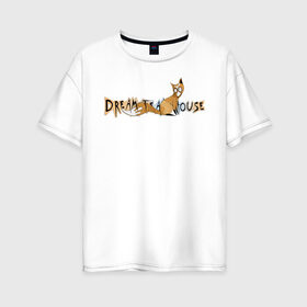 Женская футболка хлопок Oversize с принтом Настя Рыжик DREAMTEAM HOUSE в Тюмени, 100% хлопок | свободный крой, круглый ворот, спущенный рукав, длина до линии бедер
 | dreamteam | dreamteamhouse | tiktok | блогер | дримтим | настя рыжик | тикток